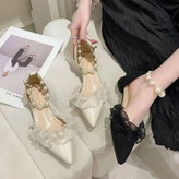 Women’s Pearl Bow Low Heel Shoes 3cm