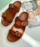 Women’s Hermes Style & Buckle Sandals – PU Sole