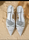 کفش مجلسی زنانه Fashion مدل Lace Bow نوک تیز گیپور