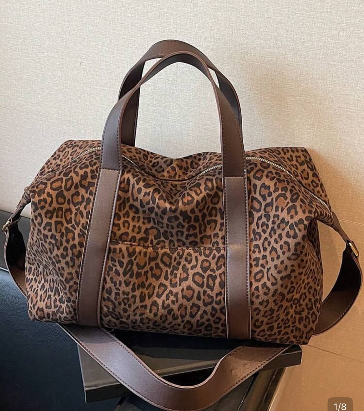 کیف دستی زنانه مدل ویونا کد 0058 طرح پلنگی مخملی