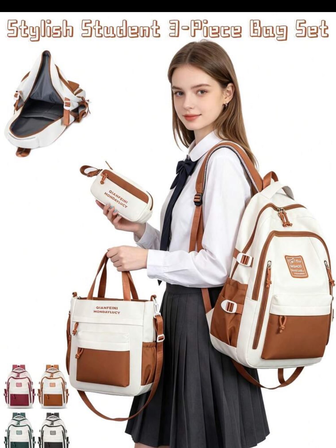 ست ۳ تکه کوله، کیف دستی و جامدادی طرح Capybara